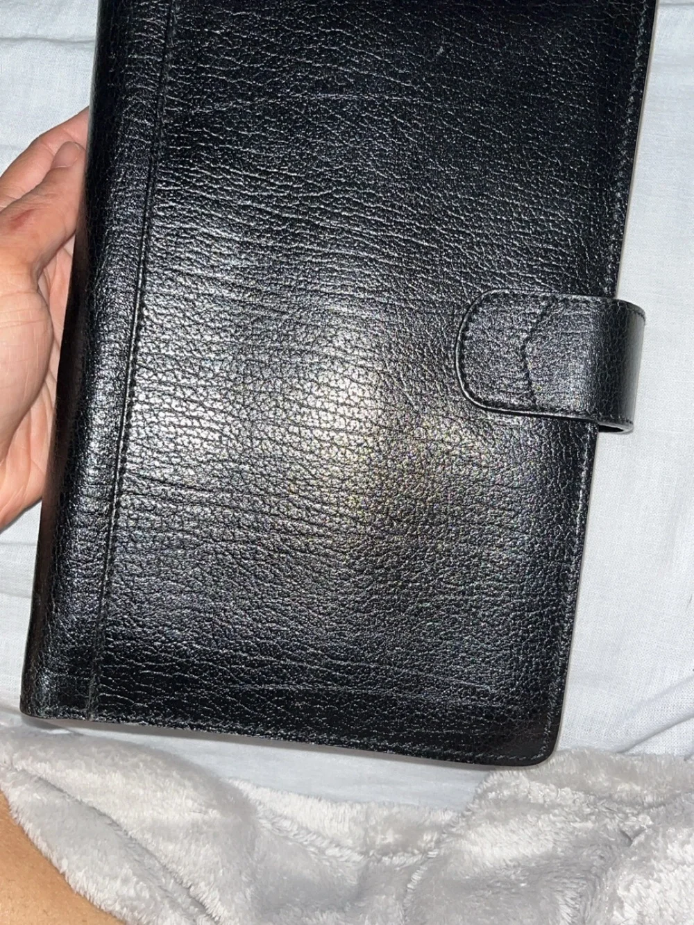 Bally Black Leather Clutch with Gold Hardware